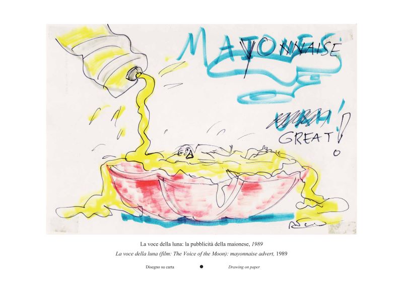 2020TIBE_費里尼的美味人生插畫展-電影《月吟》：美乃滋廣告。1989年，紙上塗鴉